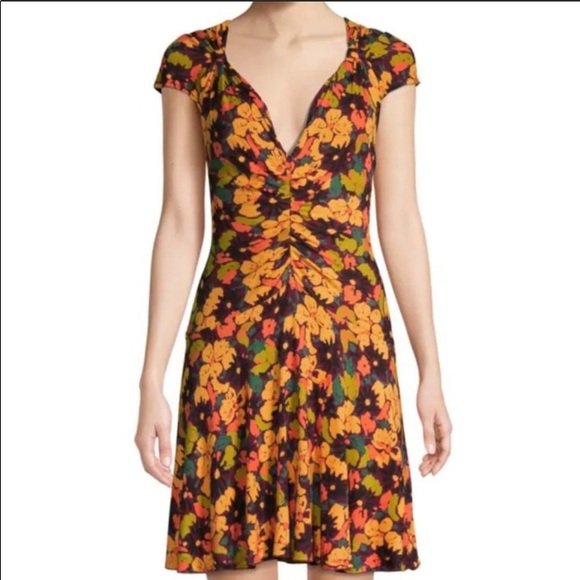 Free People Floral Mini Dress size Medium - Picture 4 of 9